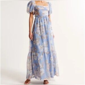 NWT Abercrombie & Fitch Emerson Drama Bow Back Maxi Dress Size XS
